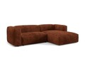 Coltar modular dreapta 2 locuri, Martina-212, Micadoni Home, 283x176x75 cm, velur, caramiziu