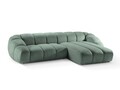 Coltar dreapta 4 locuri, Diana-192, Micadoni Home, 334x182x72 cm, catifea structurata, verde menta