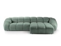 Coltar dreapta 4 locuri, Diana-192, Micadoni Home, 334x182x72 cm, catifea structurata, verde menta