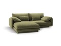 Coltar stanga 3 locuri, Torino-184, Micadoni Home, 220x170x83 cm, catifea, verde deschis