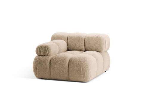 Modul stanga pentru canapea, 1 loc, Bellis-213, Micadoni Home, 94x94x70 cm, tesatura boucle, bej sand