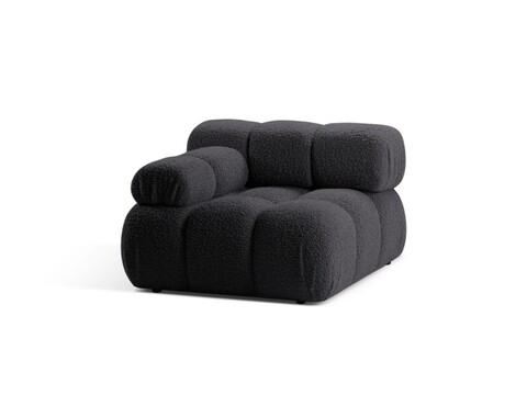 Modul stanga pentru canapea, 1 loc, Bellis-213, Micadoni Home, 94x94x70 cm, tesatura boucle, grafit