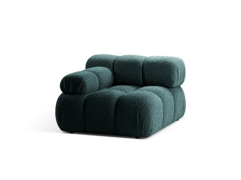Modul stanga pentru canapea, 1 loc, Bellis-213, Micadoni Home, 94x94x70 cm, tesatura boucle, petrol