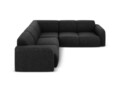Coltar simetric 5 locuri, Molino-140, Micadoni Home, 252x252x75 cm, tesatura chenille din poliester, negru