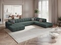 Coltar panoramic dreapta 7 locuri, Jennifer-140, Micadoni Home, 364x262x70 cm, tesatura chenille din poliester, petrol