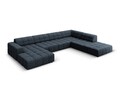 Coltar panoramic dreapta 7 locuri, Jennifer-140, Micadoni Home, 364x262x70 cm, tesatura chenille din poliester, albastru regal