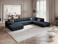 Coltar panoramic dreapta 7 locuri, Jennifer-140, Micadoni Home, 364x262x70 cm, tesatura chenille din poliester, albastru regal