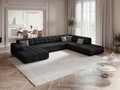Coltar panoramic dreapta 7 locuri, Jennifer-140, Micadoni Home, 364x262x70 cm, tesatura chenille din poliester, negru