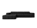 Coltar stanga 4 locuri, Jennifer-140, Micadoni Home, 284x166x70 cm, tesatura chenille din poliester, negru