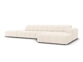 Coltar dreapta 5 locuri, Jennifer-140, Micadoni Home, 341x166x70 cm, tesatura chenille din poliester, bej deschis