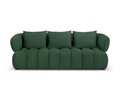 Canapea 3 locuri, Reese-192, Micadoni Home, 256x100x84 cm, catifea structurata, verde