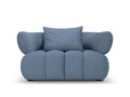 Fotoliu, Reese-192, Micadoni Home, 144x100x84 cm, catifea structurata, albastru jeans