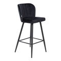 Scaun de bar Hana, Homla, 52x44x99 cm, MDF/metal/catifea din poliester, negru