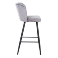 Scaun de bar Hana, Homla, 52x44x99 cm, MDF/metal/catifea din poliester, gri