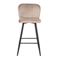 Scaun de bar Hana, Homla, 52x44x99 cm, MDF/metal/catifea din poliester, bej