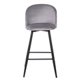 Scaun de bar Inu, Homla, 48x43x99 cm, MDF/metal/catifea din poliester, gri