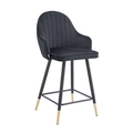 Scaun de bar Nuah, Homla, 50x45x105 cm, MDF/metal/catifea din poliester, negru