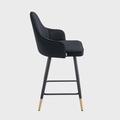Scaun de bar Nuah, Homla, 50x45x105 cm, MDF/metal/catifea din poliester, negru