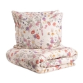 Lenjerie de pat dubla Meadow Flowers, Homla, 160x200 cm, 3 piese, bumbac, multicolor