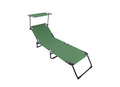 Sezlong cu parasolar Heinner, 186x55x24 cm, otel/textil, verde