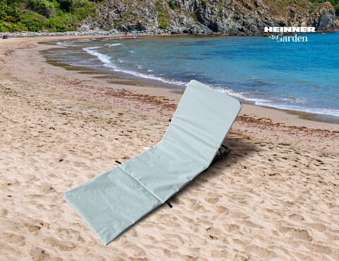 Covoras pliabil pentru plaja Heinner, 141x45x51 cm, otel/textil, gri