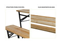 Set camping/picnic Heinner, 167x46x75 cm/167x23x45 cm, pliabil, otel/lemn, natur/negru