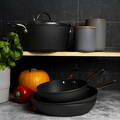 Oala cu capac Curly, Ambition, 24 cm, 3.8 L, aluminiu, negru