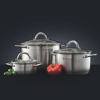 28x26x27.5 cm, Argintiu, Set 6 piese