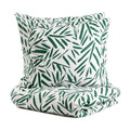 Lenjerie de pat dubla B2 Foglie Essentials, Homla, 160x200 cm, 3 piese, bumbac, verde/alb