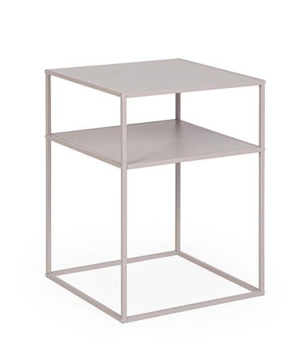 Consola Alrik, Bizzotto, 37.5x37.5x50.5 cm, otel, bej