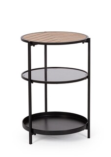 Negru;Natural, Masuta cu 3 rafturi