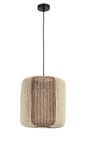 Lustra Mali, Bizzotto, D34x37 cm, 1 x E27, 40W, metal/hartie impletita, bej