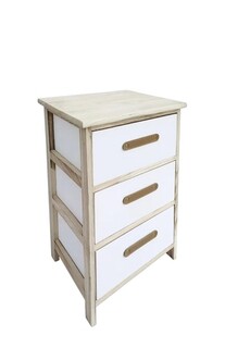 Alb;Natural, Comoda 3 sertare