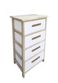Comoda cu 4 sertare Reka, Bizzotto, 40x29x73 cm, lemn de paulownia/placaj, alb/natural
