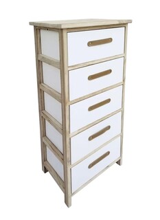 Alb;Natural, Comoda 5 sertare