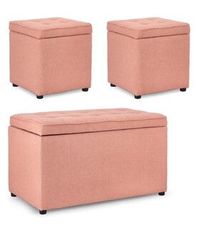 Roz pastel, Set 3 taburete