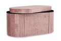 Taburet cu spatiu de depozitare Jocelyn, Bizzotto, 76x38x38 cm, MDF/catifea, roz antic