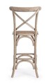 Scaun de bar Cross, Bizzotto, 50x52x118 cm, lemn de ulm/ratan, gri deschis