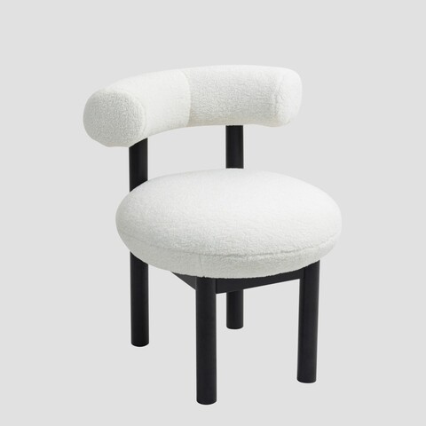 Scaun Pacis, Homla, 65.5x59.5x75.5 cm, lemn/MDF/poliester, ecru/negru