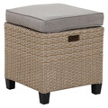 Set coltar de gradina/terasa 6 piese, cu spatiu de depozitare Baxter, 120x82x67 cm/ 165x67x73 cm, otel/poliester, natur/bej
