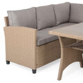 Set coltar de gradina/terasa 6 piese, cu spatiu de depozitare Baxter, 120x82x67 cm/ 165x67x73 cm, otel/poliester, natur/bej