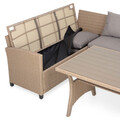 Set coltar de gradina/terasa 6 piese, cu spatiu de depozitare Baxter, 120x82x67 cm/ 165x67x73 cm, otel/poliester, natur/bej