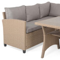 Set coltar de gradina/terasa 6 piese, cu spatiu de depozitare Baxter, 120x82x67 cm/ 165x67x73 cm, otel/poliester, natur/bej