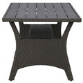 Set mobilier gradina/terasa, 2 fotolii + canapea + masa Baxter, 65x67x73 cm/ 171x65x73 cm/ 145x74x67 cm, otel/poliester, gri/negru