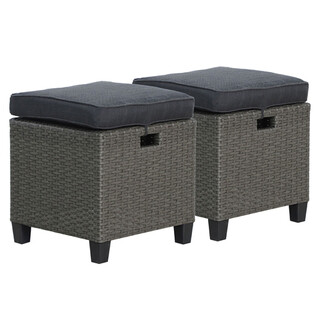 Gri;Negru, Set 2 taburete