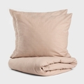 Lenjerie de pat King Size, Gossy, Homla, 3 piese, 200x220 cm, bumbac, bej