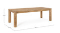 Masa pentru gradina Maverick, Bizzotto, 240x100x77 cm, lemn de tec reciclat, natural