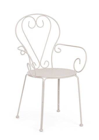 Scaun pentru gradina Etienne, Bizzotto, 49x49x89 cm, otel, invelis e-coating, finisaj mat, grej