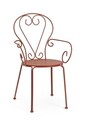 Scaun pentru gradina Etienne, Bizzotto, 49x49x89 cm, otel, invelis e-coating, finisaj mat, rosu picant