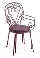 Scaun pentru gradina Etienne, Bizzotto, 49x49x89 cm, otel, invelis e-coating, finisaj mat, bordo